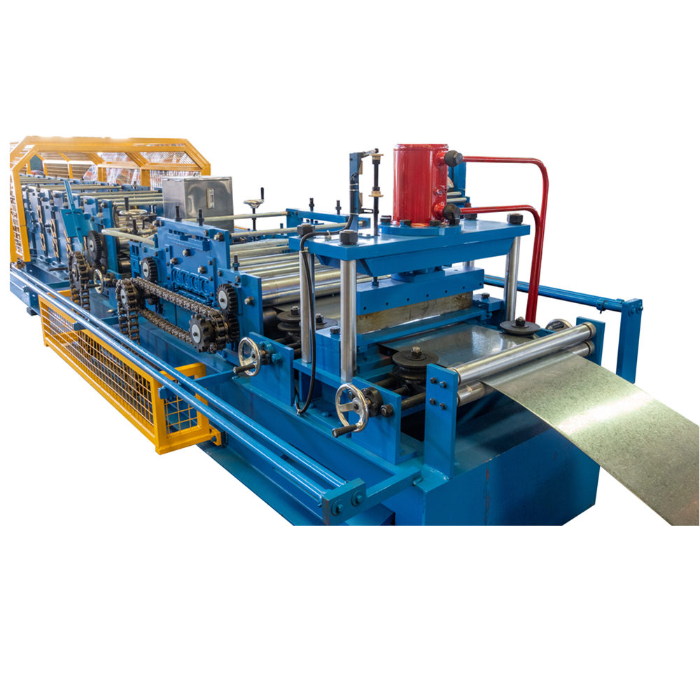 Z purlin forming machine pre-leveling & guided feeding
