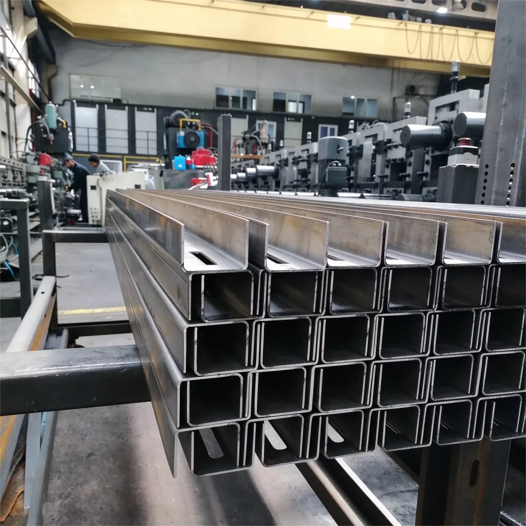 C and U purlin profile drawing 50–250 mm web for solar mounting structures